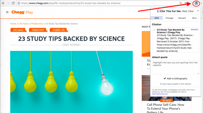 Cite this for me Chrome Extension